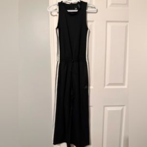 Adidas Black and White Striped Jumpsuit